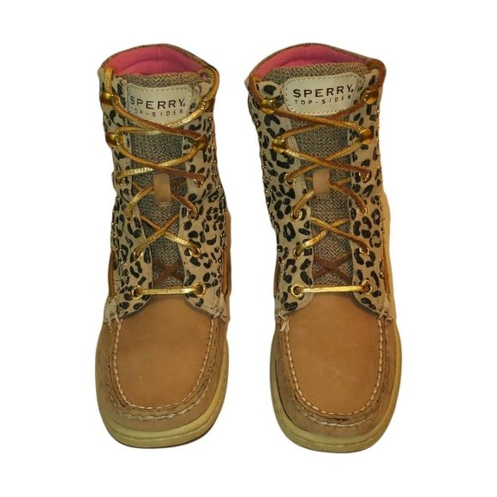 Sperry Top-Sider‎ Hikerfish Leopard Studded Size 5.5 M Shoes Lace Up Boots - Picture 4 of 10